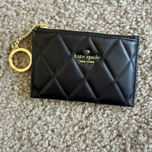 ♠️❤️Kate Spade Quilted Black Card Holder with Gold Accents ♠️❤️